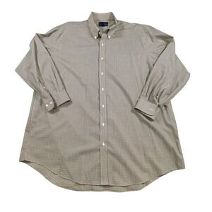 Buttoned Down Mens Gingham Check Long Sleeve Button Up Dress Shirt 19 1/2 36‎